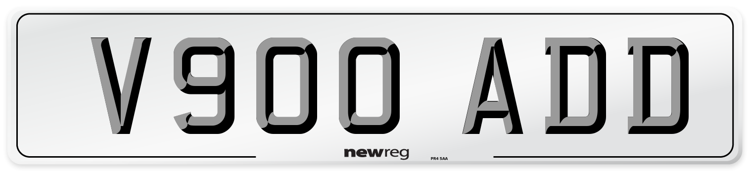 V900 ADD Number Plate from New Reg